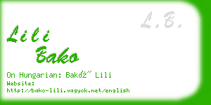 lili bako business card